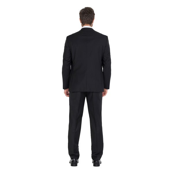 Calais Black Self Stripe School Formal Hire Suit
