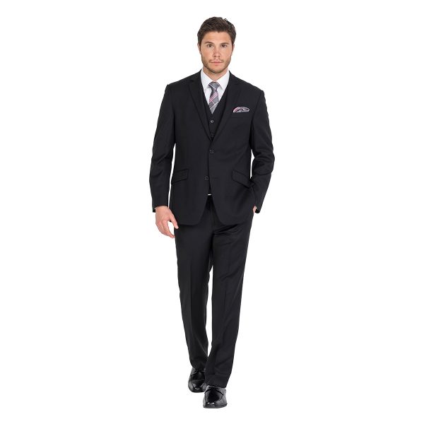 Calais Black Self Stripe School Formal Hire Suit