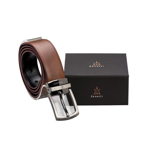 School Formal ZB005 Zenetti boxed brown leather belt