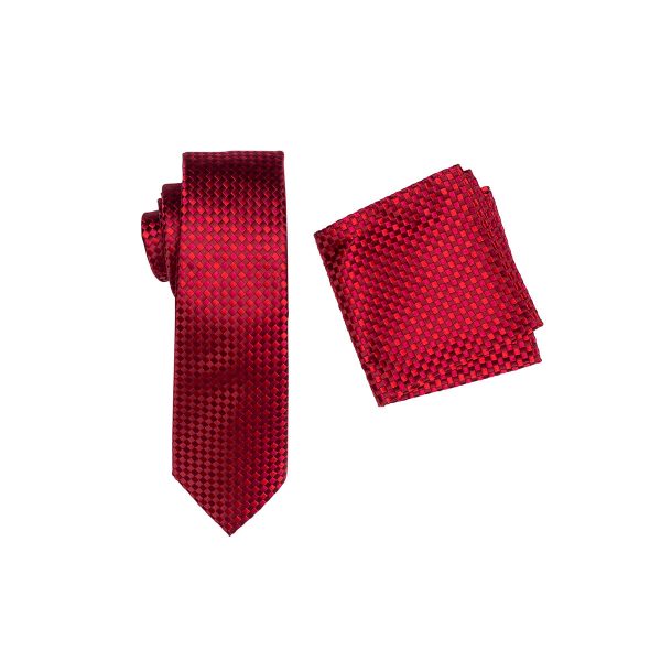 ZTH030 School Formal Red Tie & Hank Set