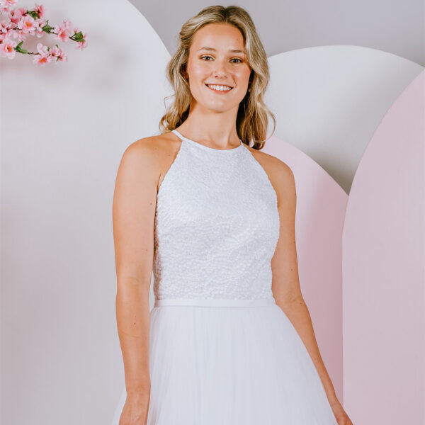 Fabric: Beaded/Tulle Deb Gown