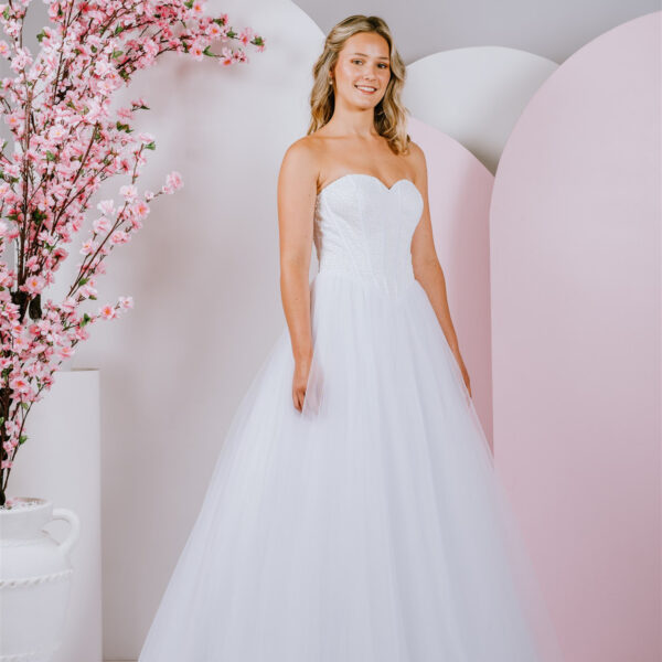 full tulle skirt deb gown