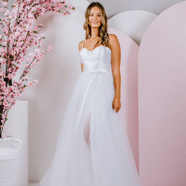 A-line silhouette Debutante Gown