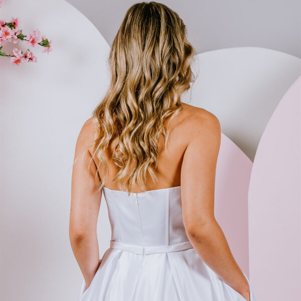 squared neckline debutante gown