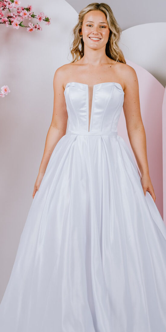 squared neckline debutante gown