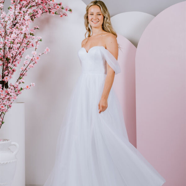 Dreamy soft draped sleeves debutante gown