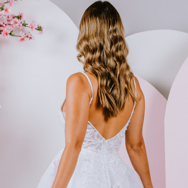 zip-up back deb gown