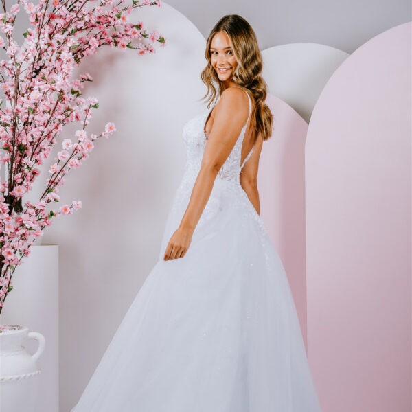 zip-up back deb gown