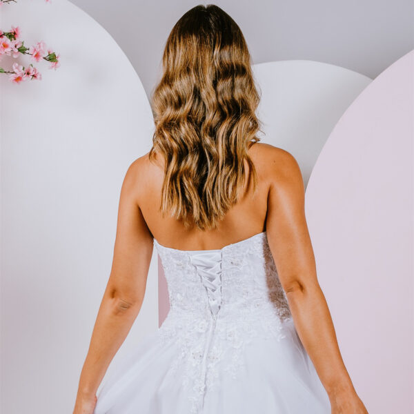 strapless style debutante gown