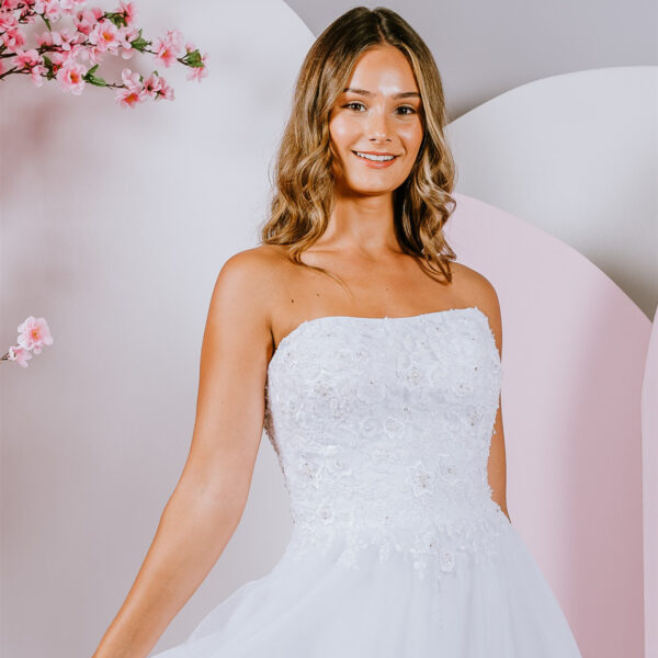 strapless style debutante gown